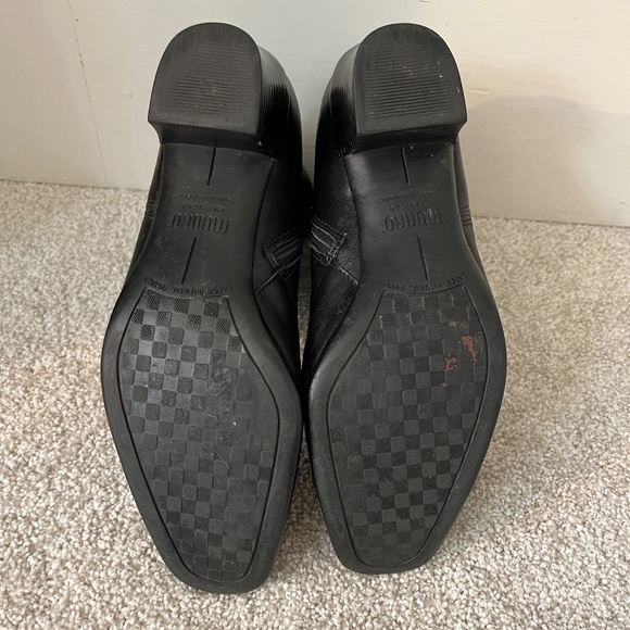 MUNRO Black Leather Ankle Heeled Boot Size 6.5 - Picture 5 of 13